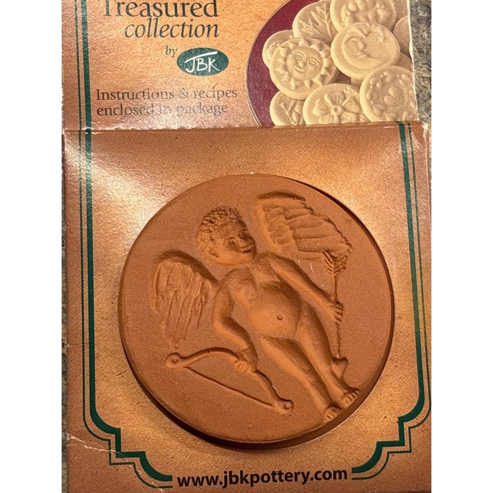 JBK Pottery Cupid Angel Ceramic Cookie Stamp Treasured Collection Made in Canada